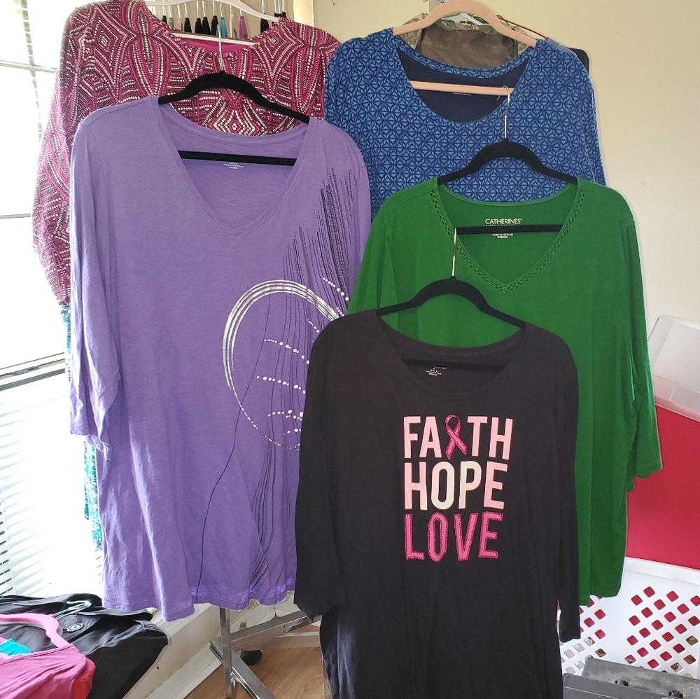 5 three quarter sleeve tops from Catherine's 2X